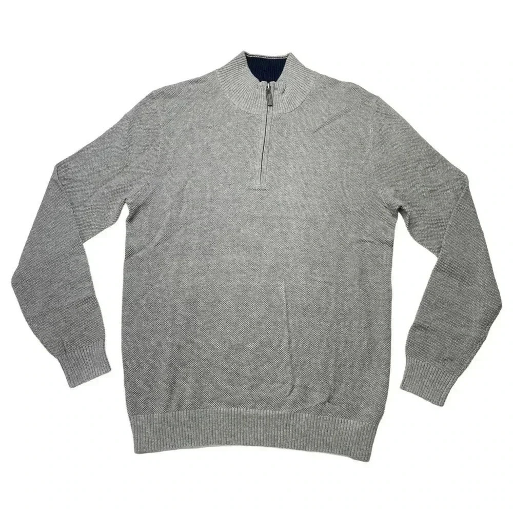 Club Room Soft Grey Heather Cotton Mens Sweater Size Small